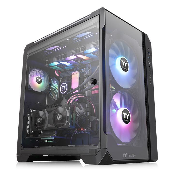 Gabinete  THERMALTAKE View 51 TG ARGB - Gabinete, Mini ITX hasta E-ATX, Negro Gabinete  THERMALTAKE View 51 TG ARGB - Gabinete, Mini ITX hasta E-ATX, Negro